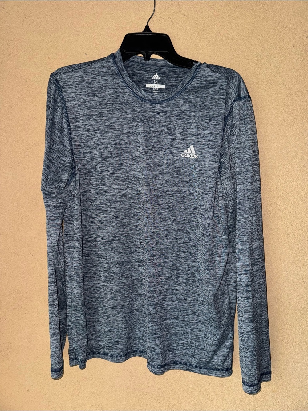adidas Men’s Heather Navy Long-Sleeve Performance Shirt